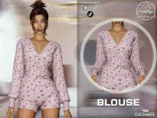 Sims 4 Elder Clothes Mod: Blouse & Shorts – SET 413 (Image #2)