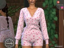 Sims 4 Blouse & Shorts – SET 413 mod