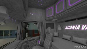 ETS2 Scania Mod: Alcantara Purple Interior 1.49 (Image #3)