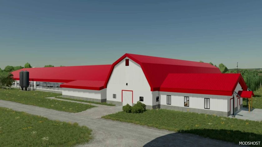 FS22 COW Barn Red/White Style mod