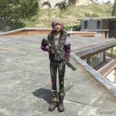 GTA 5 Player Mod: Violet (TWD Final Season) Goth Edition Add-On PED (Image #5)