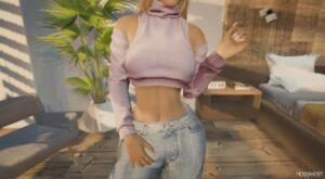 GTA 5 Player Mod: Wool Separate Sleeve TOP for MP Female (Image #3)