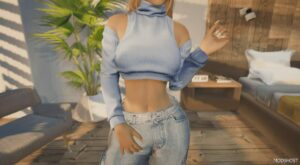 GTA 5 Player Mod: Wool Separate Sleeve TOP for MP Female (Image #4)