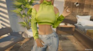 GTA 5 Player Mod: Wool Separate Sleeve TOP for MP Female (Image #5)