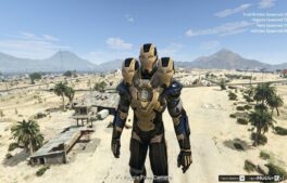 GTA 5 Giant 3 Head Black Iron MAN Add-On PED mod