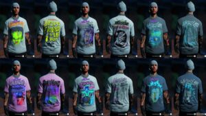 GTA 5 Player Mod: Hellstar Graphic Tee’S Pack for MP Males (Image #2)