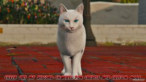 GTA 5 White Maine Coon CAT Replace mod
