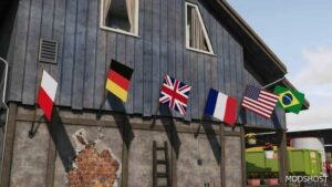 FS22 Country Flags for Wall mod
