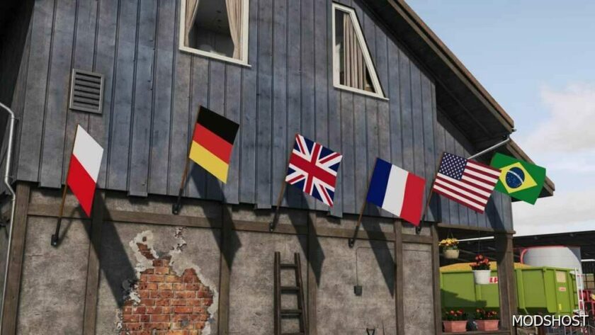 FS22 Country Flags for Wall mod