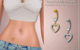Sims 4 Female Accessory Mod: Fancyheart Belly Piercing (Featured)