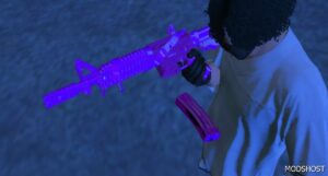 GTA 5 Weapon Mod: XM4 Diamond Plaque Replace / Fivem Chrome Texturing (Image #4)