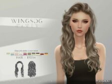 Sims 4 Wings EF0314 Delicate Long Curly Hair mod