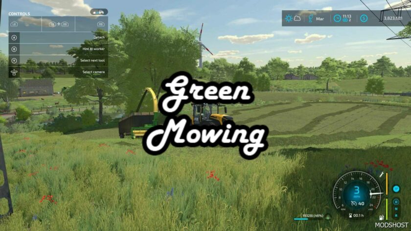 FS22 Green Mowing mod