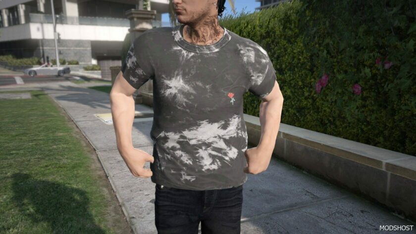 GTA 5 Rose Embrodiery T-Shirt for MP Male mod