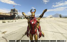 GTA 5 Player Mod: Evil Iron MAN 6 Arms Horns Add-On PED (Featured)