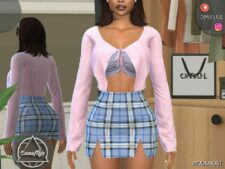 Sims 4 Blouse, TOP & Skirt – SET 417 mod
