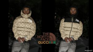 GTA 5 Puffer Jacket North Face Gucci for Franklin mod