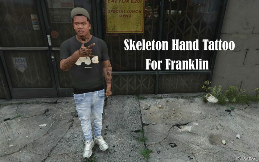 GTA 5 Skeleton Hand Tattoo for Franklin Addon/Replace mod