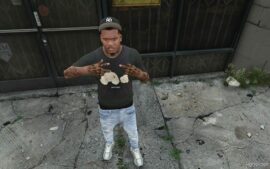 GTA 5 Player Mod: Skeleton Hand Tattoo for Franklin Addon/Replace (Image #5)