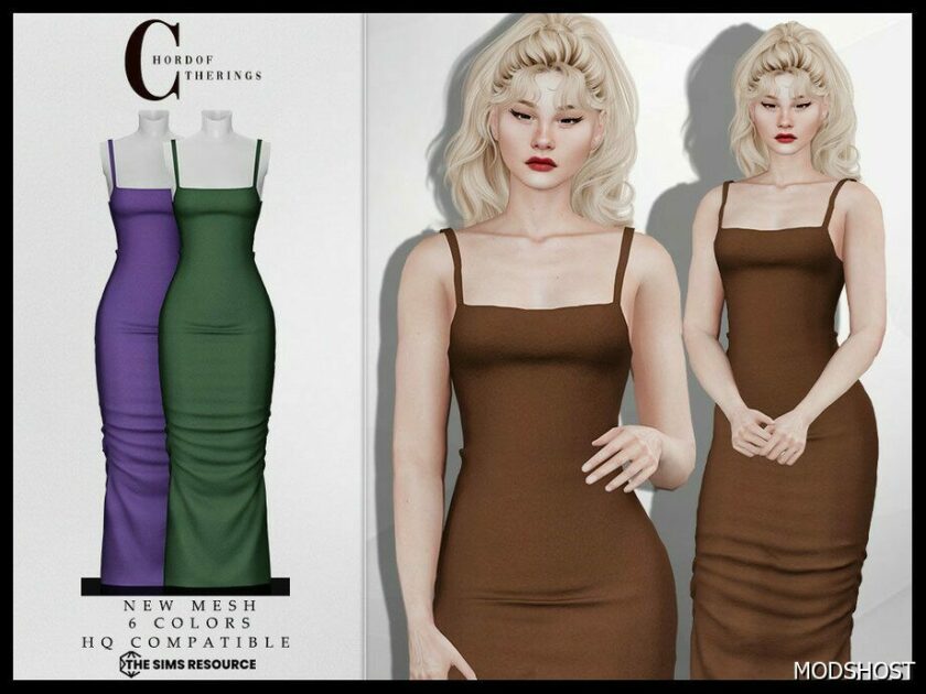 Sims 4 Long Dress D-344 mod