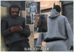GTA 5 Blank Boxy Hoodie Hood up + Hood Down MP Male mod