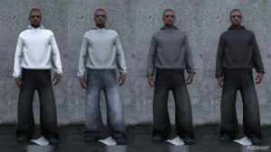 GTA 5 Player Mod: Blank Boxy Hoodie (Hood up + Hood Down) MP Male (Image #2)