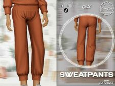Sims 4 Male Clothes Mod: Sweatshirt & Sweatpants – Child SET 418 (Image #2)
