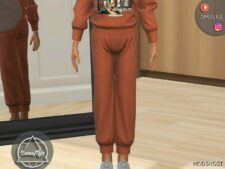 Sims 4 Male Clothes Mod: Sweatshirt & Sweatpants – Child SET 418 (Image #3)