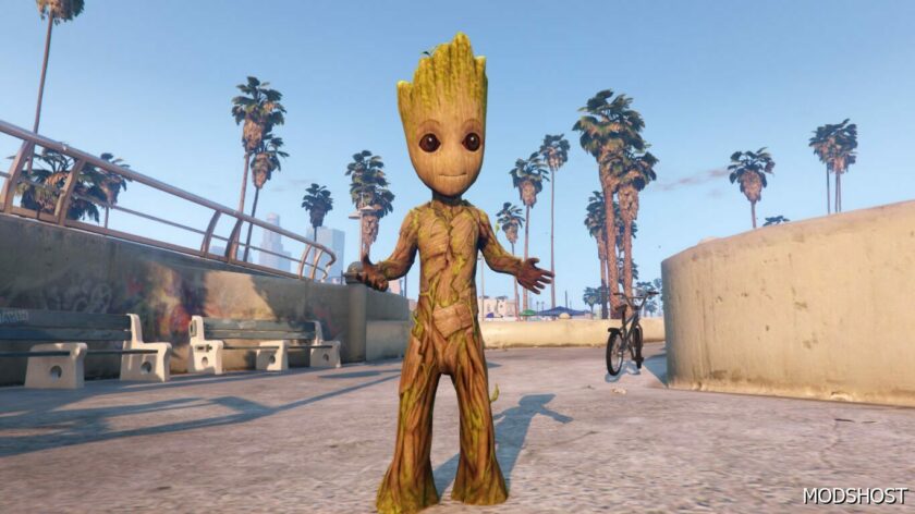 GTA 5 Marvel Duel Baby Groot Add-On PED mod