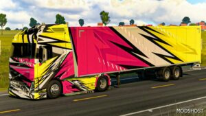 ETS2 Yellow & Pink Truck Trailer 1.49 mod