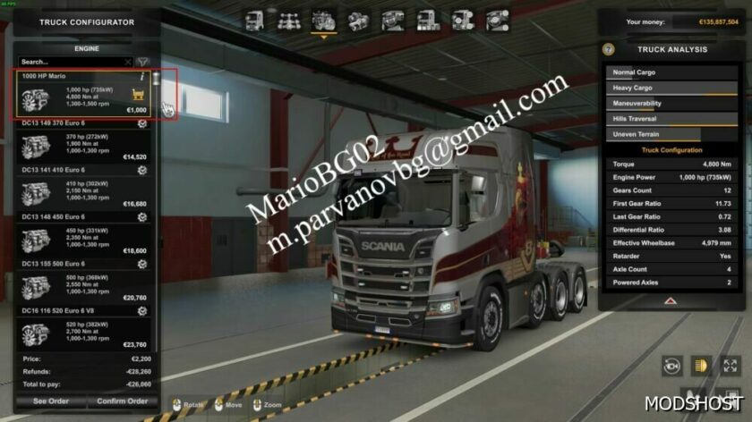 ETS2 1000 HP + & 6/12 Speed Transmissions for Scania Trucks 1.49 mod