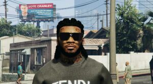 GTA 5 Player Mod: Edited Slim Beard for Franklin (Image #4)