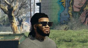 GTA 5 Player Mod: Edited Slim Beard for Franklin (Image #5)