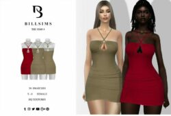 Sims 4 Soft Knit Halterneck Mini Dress mod