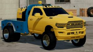 FS22 Dodge Truck Mod: 2019 Dodge RAM 3500 Flatbed (Featured)