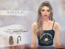 Sims 4 Wings EF0320 Unilateral Fluffy Curly Hair mod