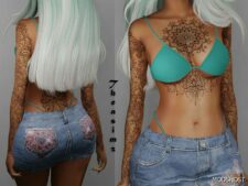 Sims 4 Female Mod: Mandala Black Tattoo N10 (Image #2)