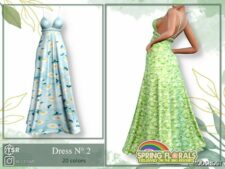 Sims 4 Elder Clothes Mod: Spring Florals Dress #2 (Image #2)