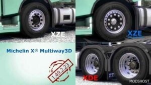 ETS2 Wheels Part Mod: Michelin X Multiway 3D 1.49 (Featured)