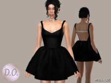 Sims 4 Velvet Bustier Mini Dress DO0288 mod