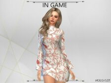 Sims 4 Elder Clothes Mod: Samantha Dress (Image #2)