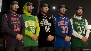 GTA 5 Player Mod: Classic Nba-Inspired Jersey+Hoodie Combo (Image #2)