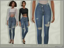 Sims 4 Melanie Jeans Ripped. mod