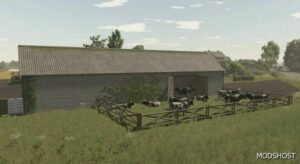 FS22 Placeable Mod: Polish Cowshed White Brick (Featured)