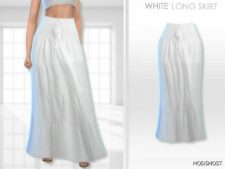Sims 4 White Long Skirt mod