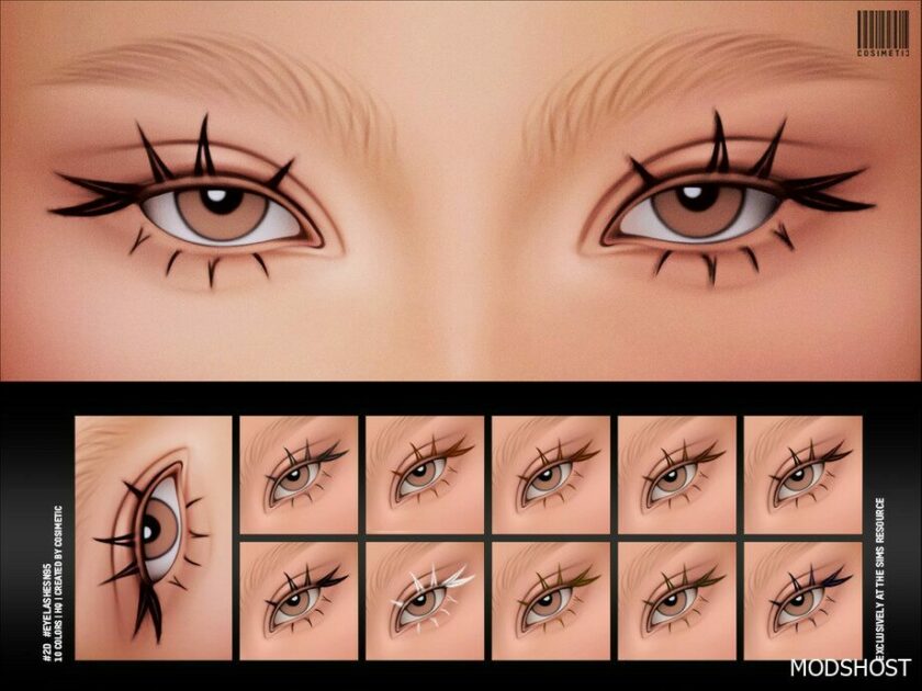 Sims 4 Maxis Match 2D Eyelashes N95 mod