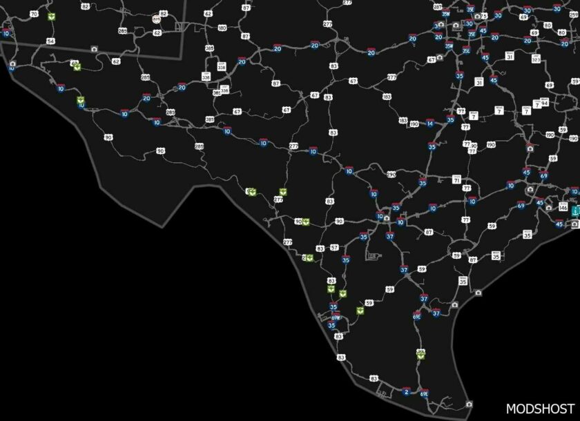 ATS Texas Frontage Roads Project + Tfrp Border Addon V1.5 Open Beta mod