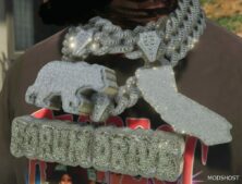 GTA 5 Player Mod: Cali Themed Chain for Franklin V1.1 (Image #3)