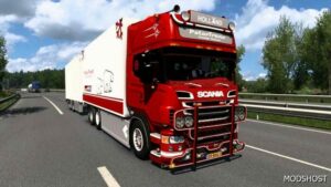 ETS2 Scania Truck Mod: R580 V8 Tandem + Polartrans Trailer V6.0 (Featured)