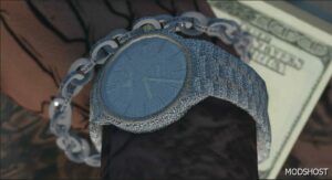 GTA 5 Player Mod: Iced AP (Audemars Piguet) Watch for Franklin (Image #3)